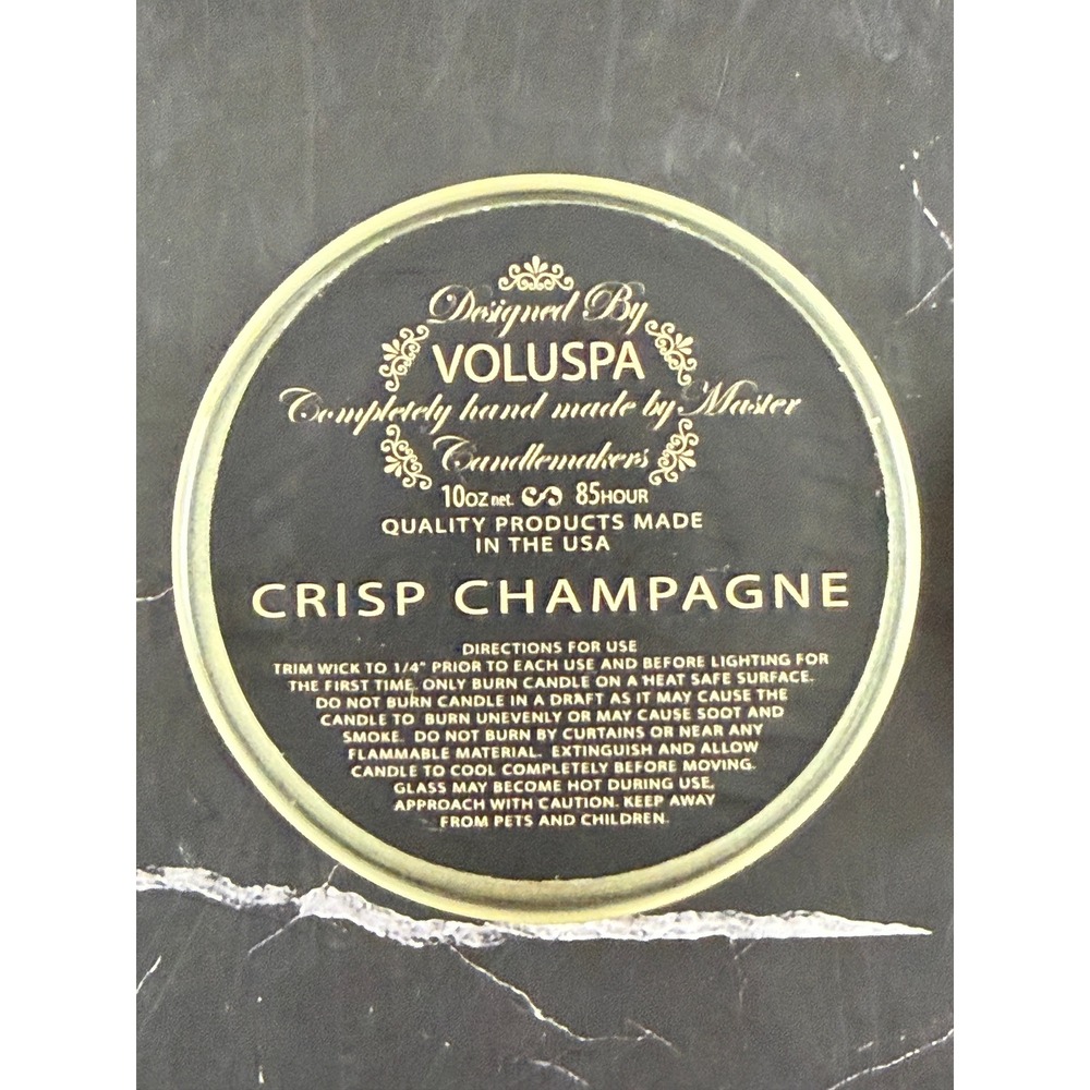Voluspa Crisp Champagne Classic Coconut Wax Candle 10 oz/340g 4x3in